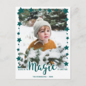 信じ魔法で写真カスタム可愛いクリスマス シーズンポストカード (正面)