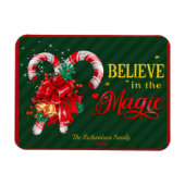 信じ魔法で赤い緑のキャンディの休日 マグネット (横)