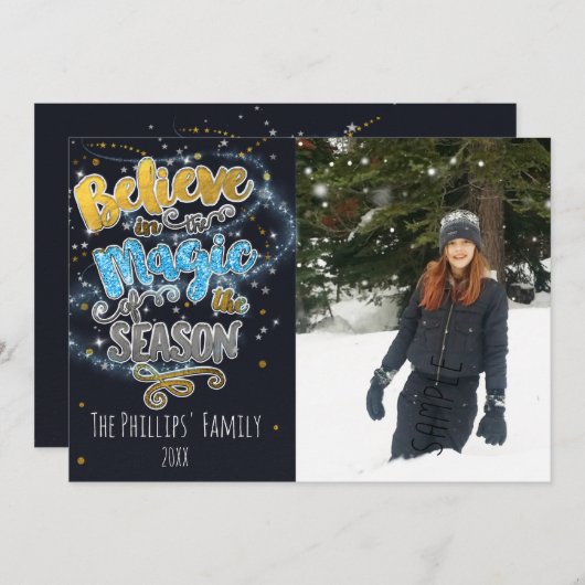 信じ魔法で…シーズンホリデーフォトカード シーズンカード (正面/裏面)