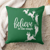 信じ魔法のクリスマス枕、トナカイプリント クッション (ブランケット)