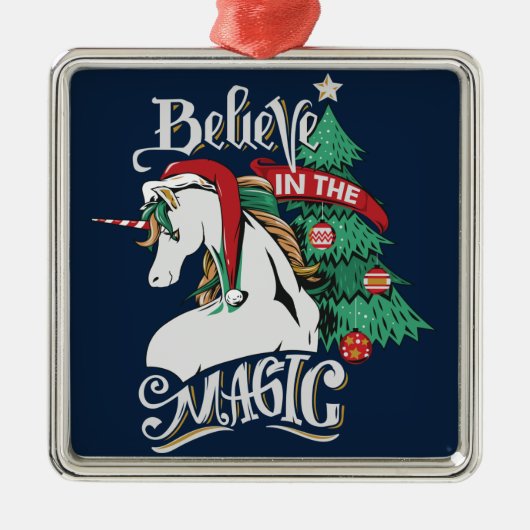 信じ魔法のユニコーン・クリスマス メタルオーナメント (正面)