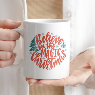 信じ魔法のChristmas Coffee Tea Typo コーヒーマグカップ