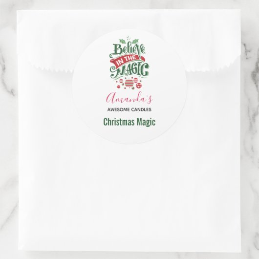 信じ魔法タイポグラフィキャンドル ラウンドシール (バッグ)