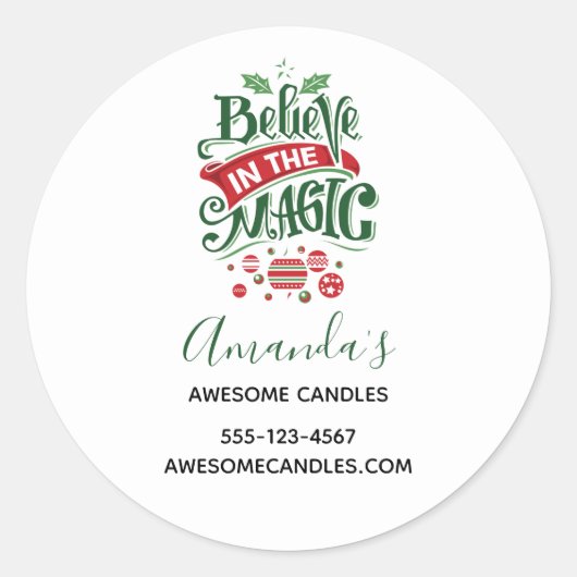 信じ魔法タイポグラフィ ラウンドシール (正面)