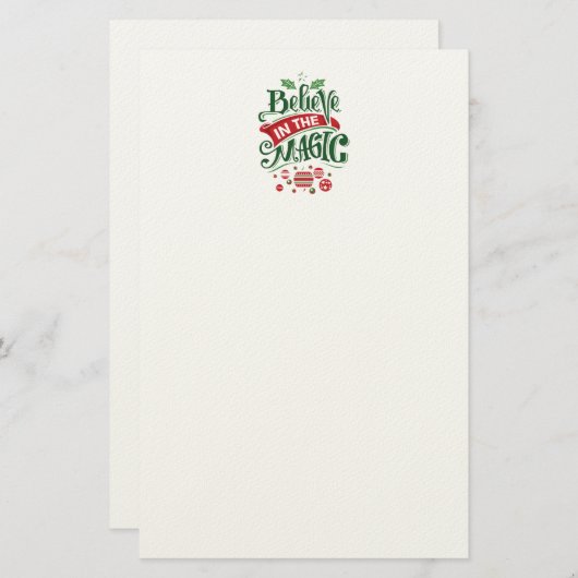 信じ魔法タイポグラフィ 便箋 (正面/裏面)