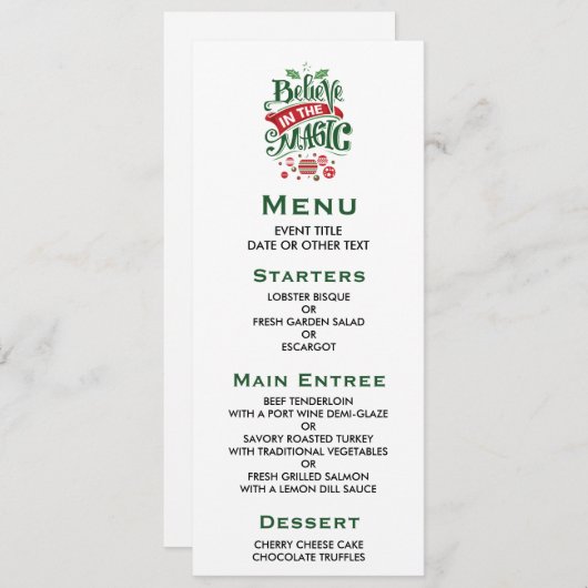 信じ魔法タイポグラフィ 招待状 (正面/裏面)