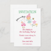 信じ魔法フェアリーデザイン誕生日招待状 招待状 (正面/裏面)