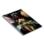 信じ魔法ブラック妖精ガールウォーター色アート ノートブック (右側)