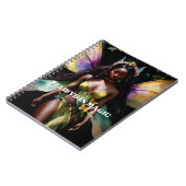 信じ魔法ブラック妖精ガールウォーター色アート ノートブック (左側)