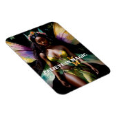 信じ魔法ブラック妖精ガールウォーター色アート マグネット (右側)