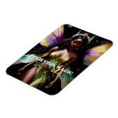 信じ魔法ブラック妖精ガールウォーター色アート マグネット (左側)