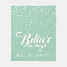 信じ魔法ミントグリーンフリースブランケット フリースブランケット