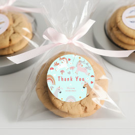 信じ魔法ユニコーン子供の誕生日感謝していで ラウンドシール