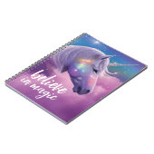 信じ魔法ユニコーン宇宙ファンタジージャーナル ノートブック (左側)