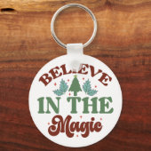 信じ魔法レトロクリスマスホリデー キーホルダー (正面)