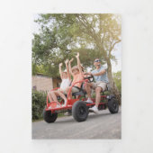 信じ魔法写真コラージュのプレイド・クリスマス 三つ折りクリスマスカード (カバー)