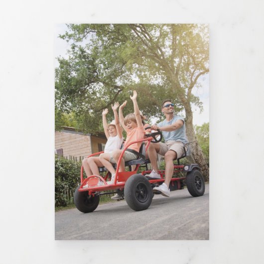 信じ魔法写真コラージュのプレイド・クリスマス 三つ折りクリスマスカード (カバー)