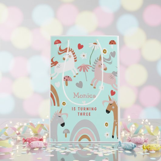 信じ魔法子供の誕生日 ミディアムペーパーバッグ