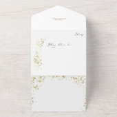 信じ魔法書道と金ゴールドのキラキラ写真 オールインワン招待状 (外側)