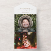 信じ魔法書道と金ゴールドのキラキラ写真 オールインワン招待状 (内側)