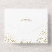 信じ魔法書道と金ゴールドのキラキラ写真 オールインワン招待状 (裏面)