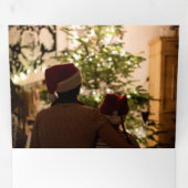 信じ魔法書道と金ゴールドのキラキラ 三つ折りクリスマスカード (内部最初)