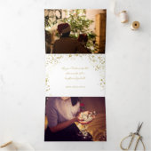 信じ魔法書道と金ゴールドのキラキラ 三つ折りクリスマスカード (内部)