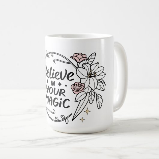 信じ魔法-感動的フローラ コーヒーマグカップ (正面右)