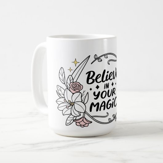 信じ魔法-感動的フローラ コーヒーマグカップ (正面左)