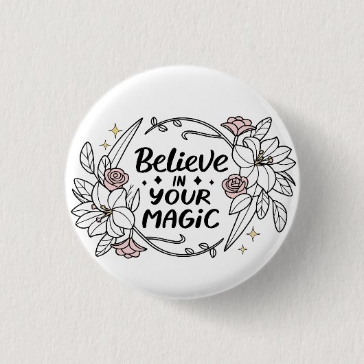 信じ魔法-感動的フローラ 缶バッジ (正面)