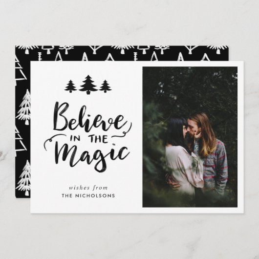 信じ魔法 |手書きのスクリプト写真 シーズンカード (正面/裏面)