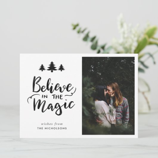 信じ魔法 |手書きのスクリプト写真 シーズンカード (スタンド正面)