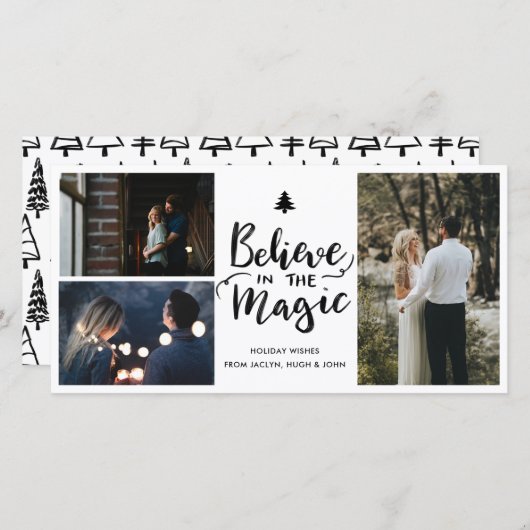 信じ魔法 | 手書きの休日の写真 シーズンカード (正面/裏面)