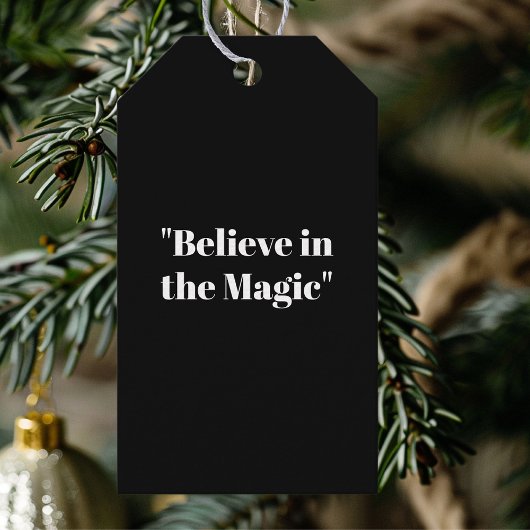 「信じ魔法」白黒エレガント ギフトタグ