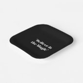 「信じ魔法 | 白黒エレガント ペーパープレート (傾斜あり)