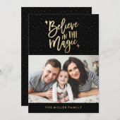 信じ魔法 | Holiday Photo Card in Black シーズンカード (正面/裏面)