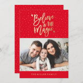 信じ魔法 | Holiday Photo Card in Red シーズンカード (正面/裏面)