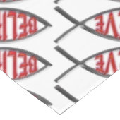 信じ魚 – 赤 テーブルクロス (アングル)