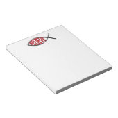 信じ魚 – 赤 ノートパッド (アングル)