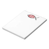 信じ魚 – 赤 ノートパッド (回転)