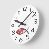 信じ魚 – 赤 ラウンド壁時計 (傾斜)