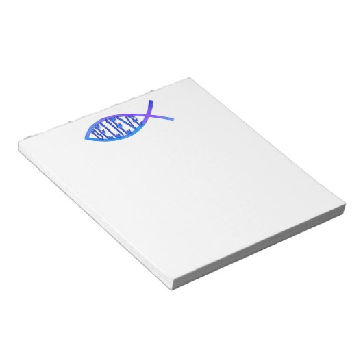 信じ魚 – 青 ノートパッド (アングル)