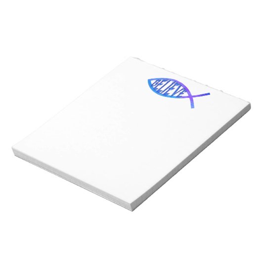 信じ魚 – 青 ノートパッド (回転)