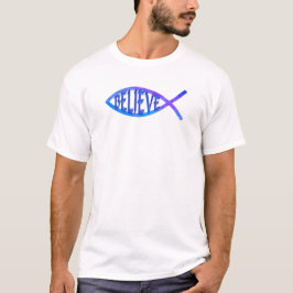 信じ魚 – 青 Tシャツ