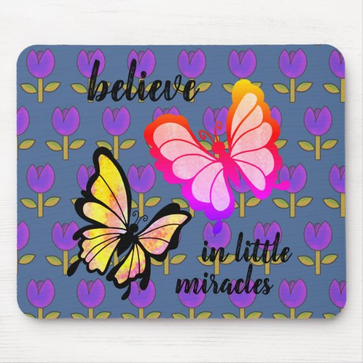 信じ鮮やかRainbow Butfly マウスパッド (正面)