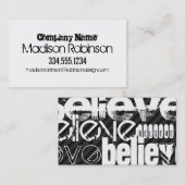 信じ黒と濃いグレーのストライプ 名刺 (正面/裏面)