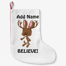 信じ!かわいいジャッカロープ スモールクリスマスストッキング