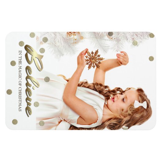 信じ.クリスマスプレゼントのフォトマグネット マグネット (横)