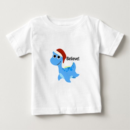 信じ!サンタネッシー ベビーTシャツ (正面)