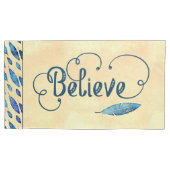 信じ・ドリーム・スパークル・インスパイアタイポグラフィ 枕カバー (正面左)